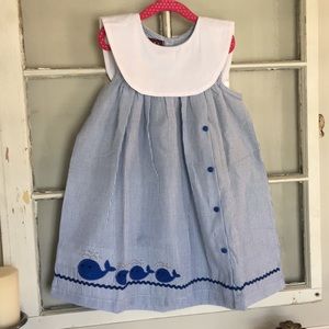 🐳Size 5T blue seersucker dress🐳